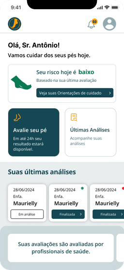 Dashboard móvel do AFoot